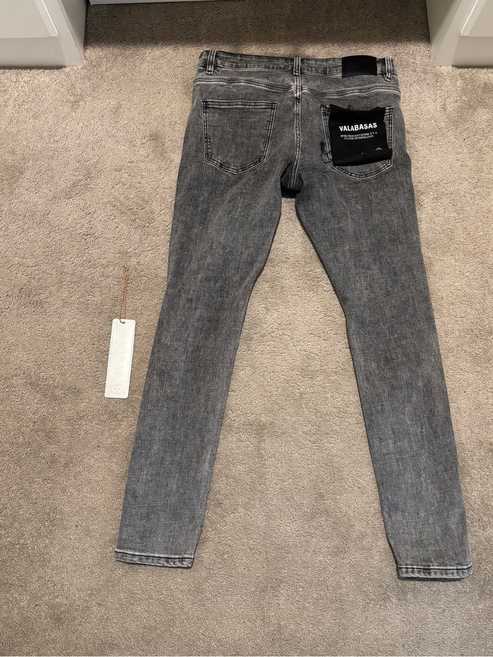 VALABASAS Men's Skinny Grey Stretch Jeans